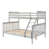Bunk Bed Wooden Single Top Double Base Bed Pine Frame Children Bedroom Furniture