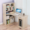 Corner Computer Desk H-shaped PC Laptop Table Home Office Workstation Bookshelf