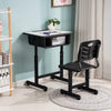Adjustable Kids Study Students Children Desk and Chairs Table Set Black