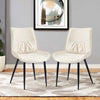 2 x Dining Chairs Faux Leather Padded Living Room Restaurant Kitchen Home Chairs