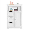 Bathroom Floor Cabinet Storage Unit 3 Tiers Freestanding Chest of Drawers White