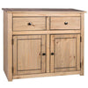 Sideboard 2 Door 2 Drawer Solid Waxed Pine Rustic Storage Furniture Unit