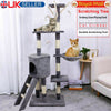 Grey Large Cat Kitten Tree Scratcher Scratching Climbing Activity Post Tower UK
