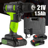 21V CORDLESS DRILL DRIVER SET 2 LI-ION BATTERY LED ELECTRIC SCREWDRIVER COMBI