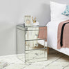 Mirrored Glass Bedside Table Storage Cabinet Unit Nightstand Chest of 3 Drawers