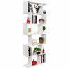Wooden Bookshelves 6 Tier Storage shelf S Shape Bookcase Display Shelving Unit