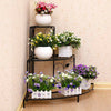 3 Tier Metal Plant Shelf Flower Pot Holder Stand Corner Storage Rack Home Garden