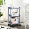 3 Tier Kitchen Trolley Cart Handle Wheel Storage Basket Rack Salon Carts