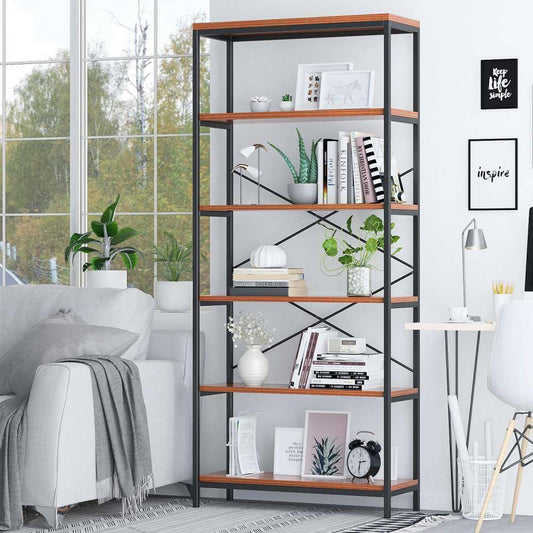 6-Tier Metal Ladder Shelf Bookshelf Storage Rack Plants Display Shelving Unit UK