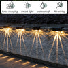 4PCS LED Solar Fence Lights Floor Decking for Outdoor Garden Path Warm White/RGB