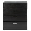 Chest of 4 Drawers Black Bedroom Furniture Tall Storage Bedside Table Nightstand