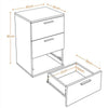 Modern Bedside Table Nightstand Cabinet with 3 Drawers Storage Bedroom White