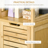 Tall Slim Bathroom Cabinet Freestanding Storage Organiser w/ 3 Shelves Natural
