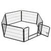 Heavy Duty 6 Panel Puppy Dog Play Pen Run Enclosure Welping Pen Playpen Black