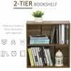 Small 2 Shelf Bookcase Storage Walnut Effect