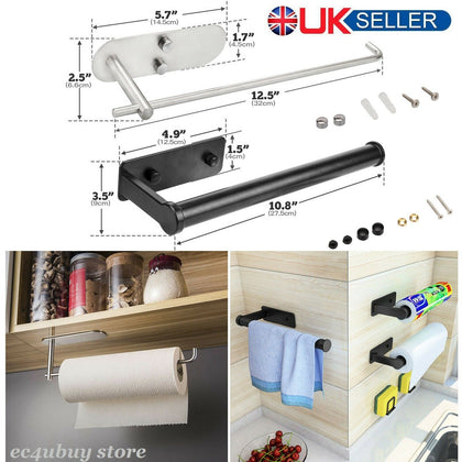 Under Cabinet Kitchen Roll Paper Holder Toilet Towel Towel Rack Wall Mount Stand