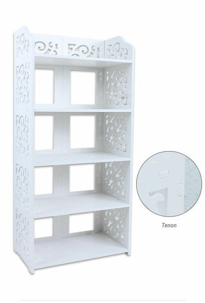 5 Tiers Shoe Rack Storage Shelf Display Stand Organiser Wood Unit Cabinet White