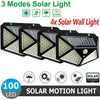 4X 100LED Solar Power PIR Motion Sensor Wall Lights Outdoor Garden Security Lamp