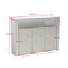 Sideboard 3 Doors Cabinet Cupboard Matt Body and High Gloss Doors RGB LED Light
