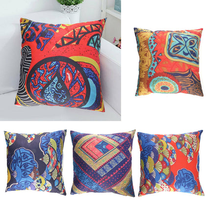 18‘ Bohemian & Moroccan Geometric Cotton Linen Pillow Case Square Cushion Cover