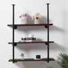 3 Tier Industrial Pipe Wall Floating Shelf Home Office Store Display Rack Unit