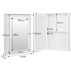 Bathroom Cabinet Mirror Door Storage Cupboard w/ Shelves Wall Mounted MDF White