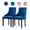 2pcs Accent Knocker Velvet Soft Fabric Dining Chairs Studded Padded Armchairs UK