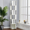 Slim Tower Bookcase Corner Wooden Bookshelf Tall Book CD Shelf Rotating Display