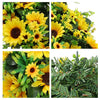 Teardrop Artificial Summer Sunflower Swag Garland Hanging Plant Wreath Home Deco