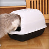 Hooded Cat Kitten Litter Tray Enclosed Pet Loo Toilet Box with Scoop Easy Clean