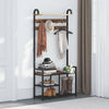 Functional Coat Rack Stand with Shoe Rack Storage Shelf & 9 Hooks Entryway Bench