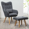 Occasional Armchair Wing Back Accent Chair and Footstool Living Bedroom Lounge