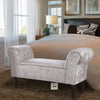 Bed End Bench Crushed Velvet Armed Chaise Lounge Sofa Padded Window Seat