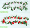 16Heads 7Ft Artificial Faux Silk Flower Rose Leaf Garland Vine Home Party Decor