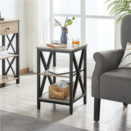 3 Tier Side Table, Bedside Table,Coffee Snack Table for Living Room/Bedroom,G