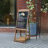LARGE 110CM X 40CM WOODEN A BOARD CHALKBOARD PAVEMENT SIGN SANDWICH PUB CAFE UK