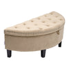 Velvet Padded Storage Ottoman Pouffe Stool Semi-Round Hallway Bed End Bench Seat