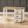 Cheshire Cream Painted 3 Drawer Pedestal Dressing Table - Vanity Table - WW12