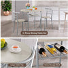Small Table and 2 Chairs 3PCS Bar Kitchen Dining Breakfast Furniture Set W/Shelf