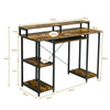 Wooden Computer Desk Writing Table Workstation W/ Monitor Stand & Keyboard Tray