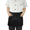 Black Short Waiter Waitress Barista Chefs Waist Pocket Apron for Bar Cafe Pub