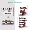 5 Tiers Non-woven Fabric Shoe Rack with Handle Coffee Organizing Home Tidy