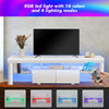 160cm High Gloss White TV Stand Cabinet Unit Doors Storage with RGB LED Cupboard