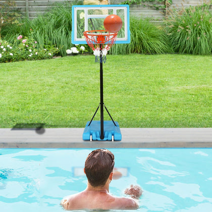 Summer 2-2.4M Swiming Pool Basketball Hoop Freestanding PVC Backboard Adjustable