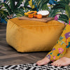 Icon Velvet Bean Bag Footstool Pouffe Stool Seat Luxury Beanbag Foot Rest
