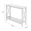 Side Table 2-Tier End Table w/ Drawer Open Shelf Wooden Nightstand Stable Narrow
