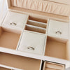White Large Jewellery Box w/Mirror&Lock Cabinet Necklace Ring Bracelet Organizer