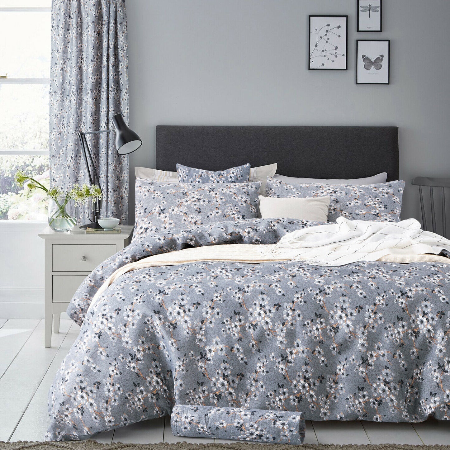 Reversible Duvet Quilt Cover Bedding Set Single Double King Size + Pillow Cases