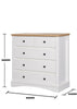 Carden Bedroom Chest of Drawers 5 Drawer Storage Cabinet White & Oak Furniture