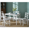 Compact Solid Wood Dining Table and 4 Chairs Set Home Kitchen Furniture 4 Colour